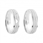 Kit Par De Alianças e Solitário De Prata