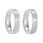 Kit Par De Alianças e Solitário De Prata