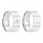 Kit Par De Alianças e Solitário De Prata