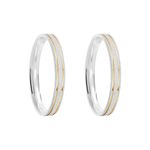 Kit Par De Alianças e Solitário De Prata