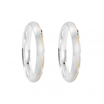 Kit Par De Alianças e Solitário De Prata