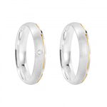 Kit Par De Alianças e Solitário De Prata