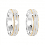 Kit Par De Alianças e Solitário De Prata