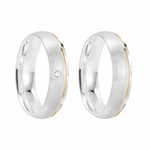 Kit Par De Alianças e Solitário De Prata