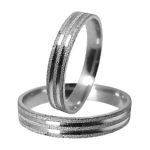 Kit Par De Alianças e Solitário De Prata