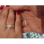 Kit Par De Alianças e Solitário De Prata