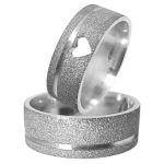 Kit Par De Alianças e Solitário De Prata