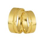Aliança Em Ouro Com Pedras