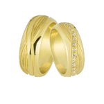Aliança Em Ouro Símbolo Infinito Com Pedras