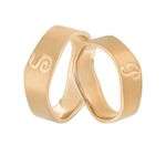 Aliança Em Ouro Escovado (escolher As Letras)