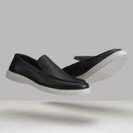 Loafer Masculino Casual Minimalista Mocassim Couro Preto