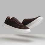 Tênis Casual Masculino Marrom Recortes