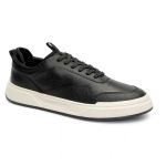 Tênis Casual Sneaker Masculino Couro Preto 