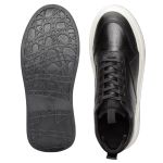 Tênis Casual Sneaker Masculino Couro Preto 