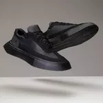 Tênis Casual Masculino Fly Couro All Black