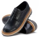 Sapato Derby Tratorado Dubay Preto