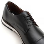 Sapato Oxford Brogue Premium em Couro Preto