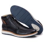 Coturno Masculino Couro Preto