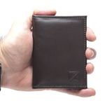Carteira Masculina Couro Slim Café