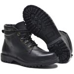 Bota Coturno Masculino Preto Couro 