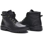 Bota Coturno Masculino Preto Couro 