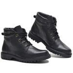Bota Coturno Masculino Preto Couro 