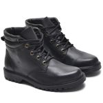 Bota Coturno Masculino Preto Couro 