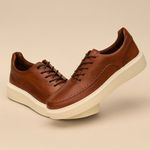 Sapatênis Milão Couro Castor