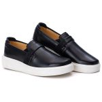 Slip On Milão Couro Preto