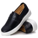 Slip On Milão Couro Preto