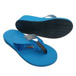 Chinelo Ortopédico unissex para Dismetria – Compensação de Altura Sob Medida, tira azul floral Alley Surf