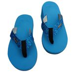 Chinelo Ortopédico unissex para Dismetria – Compensação de Altura Sob Medida, tira azul floral Alley Surf