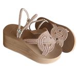 Sandália dismetria rose slide com suporte calcanhar