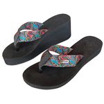 Chinelo de compensação de altura, palmilha slim tira azul mar