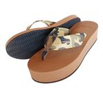 Chinelo de compensação plataforma, unissex camuflado bege 