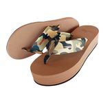 Chinelo de compensação plataforma, unissex camuflado bege 