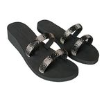 Sandália de compensação de altura, palmilha slim arcos cristal Alley Surf