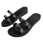 Sandália de compensação de altura, palmilha slim arcos cristal Alley Surf