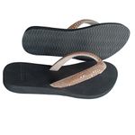 Chinelo para dismetria, tiras com cristal rose palmilha preto