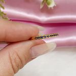 Aparador Banhado a Ouro Com Mini Zirconias Azul