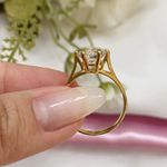 Anel Solitario Banhado a Ouro Modelo Grande com Zirconia 
