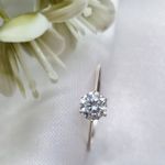 Anel Solitario em Prata 925 com Zirconia