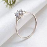 Anel Solitario em Prata 925 com Zirconia