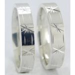 Alianças Namoro Prata Lisa 4mm com Desenho