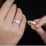 ALIANÇA COMPROMISSO PRATA 950 6MM PEDRA ZIRCONIA 