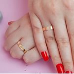 ALIANÇA DE OURO 18K E PRATA - Modelo Ayla