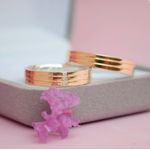 ALIANÇA DE OURO 18K E PRATA - Modelo Ayla
