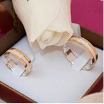 ALIANÇA DE OURO 18K E PRATA - Modelo Alana