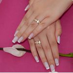ALIANÇA DE OURO 18K E PRATA - Modelo Alana