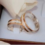 ALIANÇA DE OURO 18K E PRATA - Modelo Alana